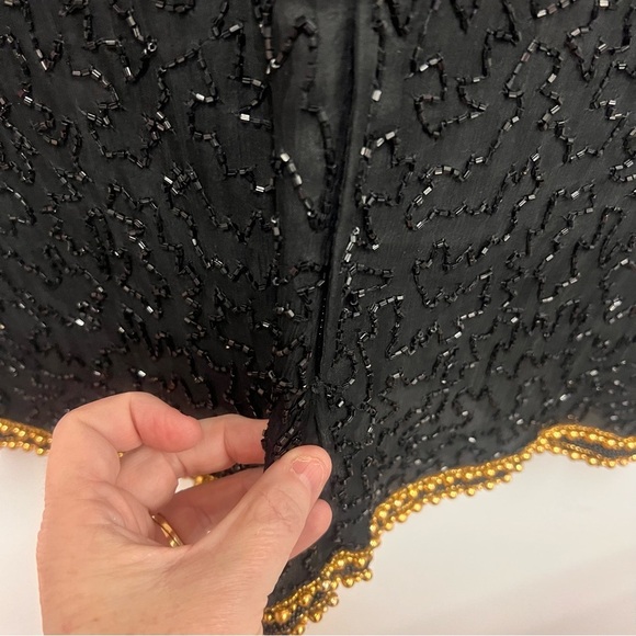 Stenay Stunning 1980s Vintage Beaded 100% Silk Top with Back Zipper size PL - Picture 10 of 13